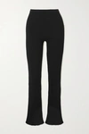 TOTÊME RY RIBBED-KNIT FLARED PANTS