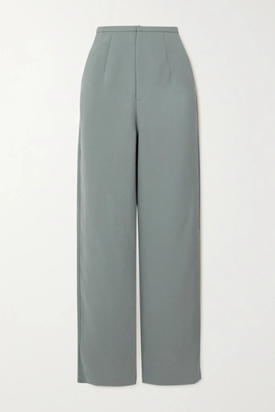 Totême Arles Woven Straight-leg Trousers In Grey