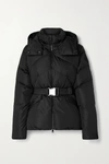 MONCLER ALOES HOODED BELTED QUILTED SHELL DOWN JACKET