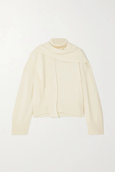 Le 17 Septembre Tie-detailed Wool Sweater In Ivory