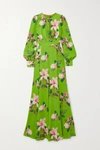 ANDREW GN FLORAL-PRINT SILK-CREPE GOWN