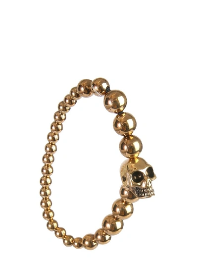 Alexander Mcqueen Gold-tone Brass Skull Bracelet