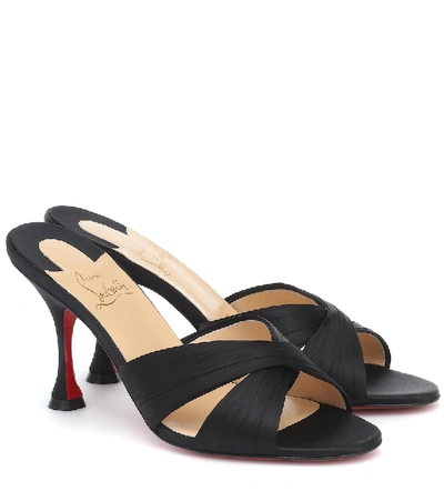 Christian Louboutin Nicol Is Back Red Sole Slide High-heel Sandals In Black