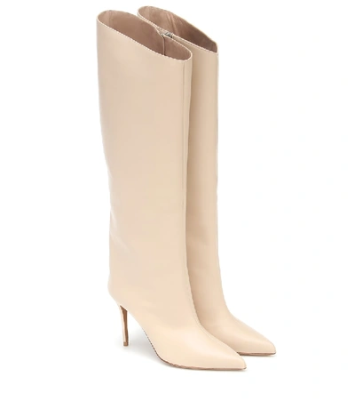 Alexandre Vauthier Alex Leather Knee-high Boots In Neutrals