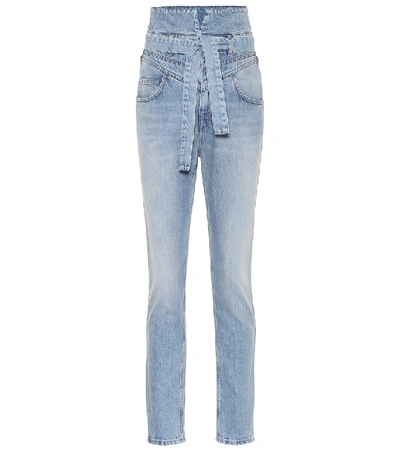 Attico High-waist Straight-leg Jeans In Blue