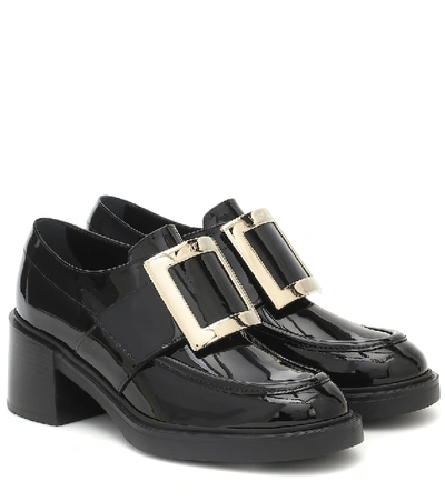 Roger Vivier Viv' Rangers Patent Leather Loafers In Black