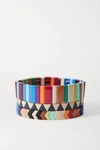 ROXANNE ASSOULIN GROUNDED RAINBOW SET OF THREE ENAMEL AND GOLD-TONE BRACELETS