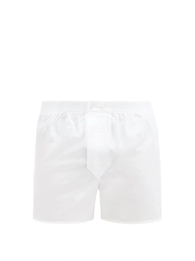 Derek Rose Savoy Cotton-poplin Boxer Shorts In White