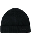 GIVENCHY RIBBED EMBROIDERED LOGO BEANIE