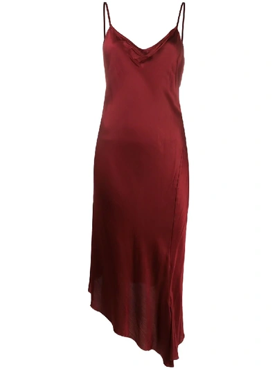 Ann Demeulemeester Asymmetric Slip Dress In Red