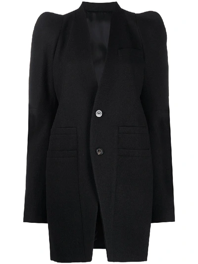 Rick Owens Fitted Single-breasted Blazer In Black