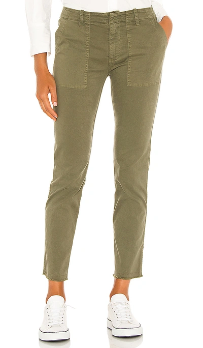 Nili Lotan Jenna Cropped Cotton-blend Slim-leg Trousers In Olive Green