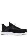 Apl Athletic Propulsion Labs Techloom Bliss Mesh And Neoprene Slip-on Sneakers In Black & White