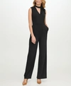 CALVIN KLEIN TIE-NECK WIDE-LEG JUMPSUIT