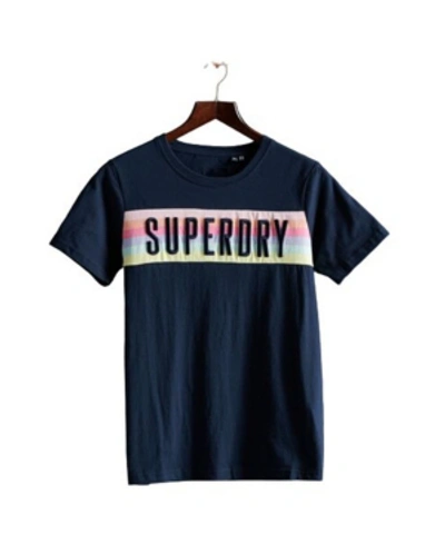 Superdry Women's Rainbow Panel T-shirt In Dark Blue