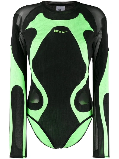 Nike Ispa Mesh Panel Bodysuit In Green