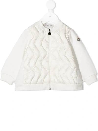 Moncler Babies' Quilted Bomber Jacket In White