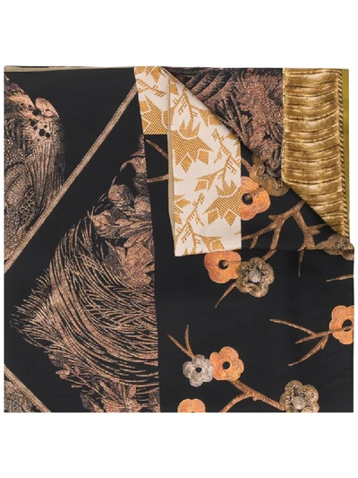 Pierre-louis Mascia Mixed-print Silk Scarf In Brown