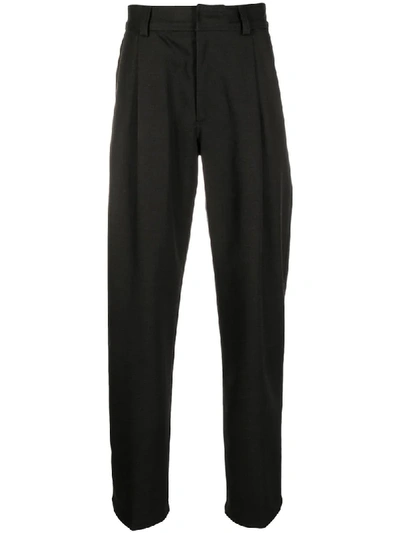 Acne Studios Pleated Wool Suit Trousers In Black