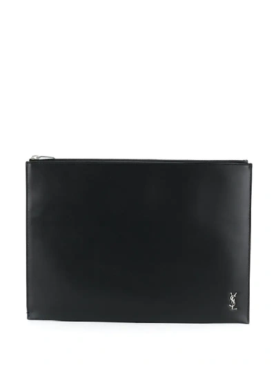 Saint Laurent Tiny Monogram 平板电脑包（21 X 29 厘米） In Black