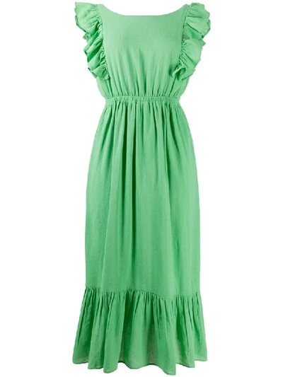 Ba&sh Joyce Ruffle-sleeve Dress In Green