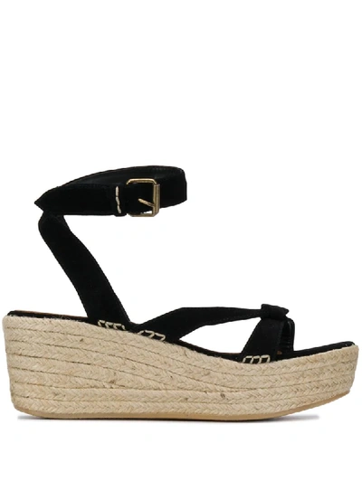 Ba&sh Candela Wedge Sandals In Black