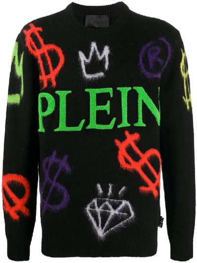 Philipp Plein Graffiti Pattern Jumper In Black