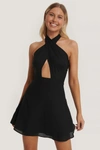 KIM FEENSTRA X NA-KD WRAP AROUND DRESS - BLACK