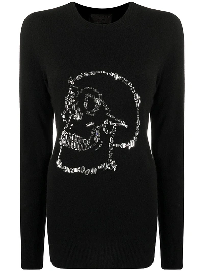 Philipp Plein Embellished Skull Jumper In Black