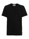 Moschino Logo Patch Cotton T-shirt In Black In Black