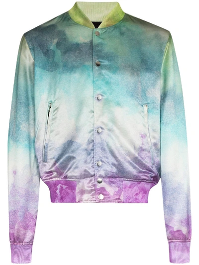 Amiri Multicolor Silk Watercolor Bomber Jacket