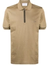 FERRAGAMO EMBROIDERED-LOGO ZIP-FRONT POLO