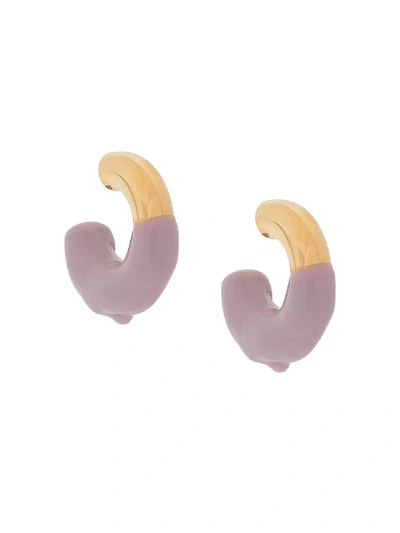 Sunnei Two-tone Small Round Hoop Earrings In Purple