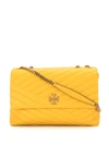 Tory Burch Kira Chevron Convertible Shoulder Bag In Yellow