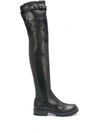 ERMANNO SCERVINO THIGH-HIGH FLAT BOOTS