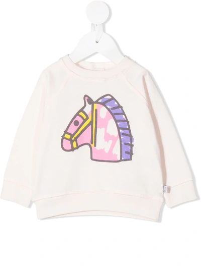 Stella Mccartney Babies' Horse-print Sweatshirt In Pink