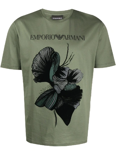 Emporio Armani Graphic Logo T-shirt In Green