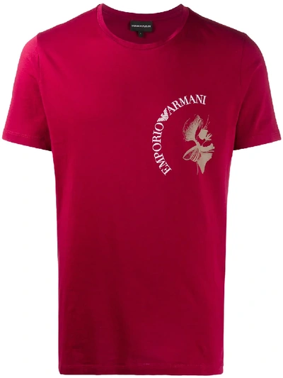 Emporio Armani Logo Print T-shirt In Red