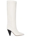 Isabel Marant Loens Leather Knee-high Boots In White