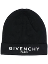 GIVENCHY KNITTED LOGO PRINT BEANIE HAT