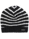 SAINT LAURENT STRIPED BEANIE HAT