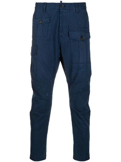 Dsquared2 Navy Cargo Pants In Blue