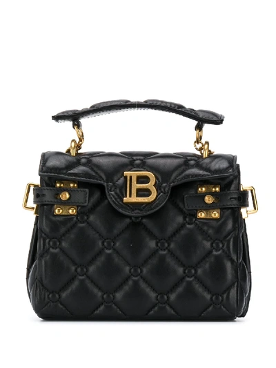Balmain Quilted Lambskin Backpack In Black