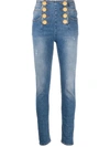 BALMAIN BUTTON DETAIL SKINNY JEANS