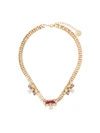 ANTON HEUNIS 24KT GOLD-PLATED CRYSTAL FLOWER NECKLACE
