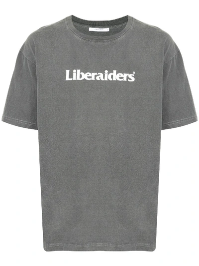 Liberaiders Loose Fit Logo Print T-shirt In Grey