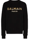 Balmain Logo Cotton Sweatshirt In Black