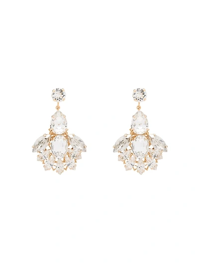 Anton Heunis Gold-plated Crystal Drop Earrings In White