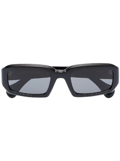 Port Tanger Mektoub Rectangular Sunglasses In Black