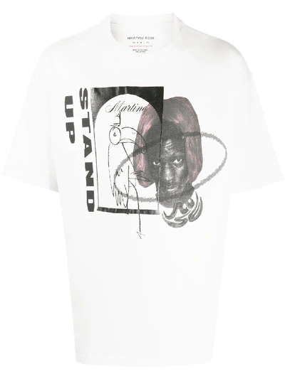 Martine Rose Stand Up Graphic T-shirt In White